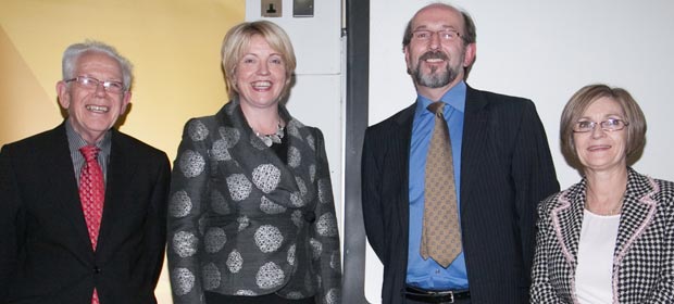 Attending the formal announcement in Beaumont of the new MSc were (from left) Beaumont Hospital Chairman Mr Donal O Shea,   An Tanaiste and Minister for Education & Skills, Ms Mary Coughlan TD, DCU President, Professor Brian MacCraith and RCSI President Professor Eilis McGovern.