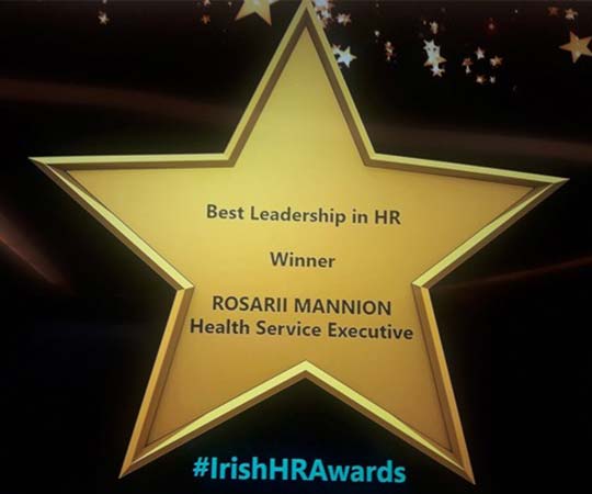 Rosarii Mannion received the HR Leader of the Year Award in December 2018