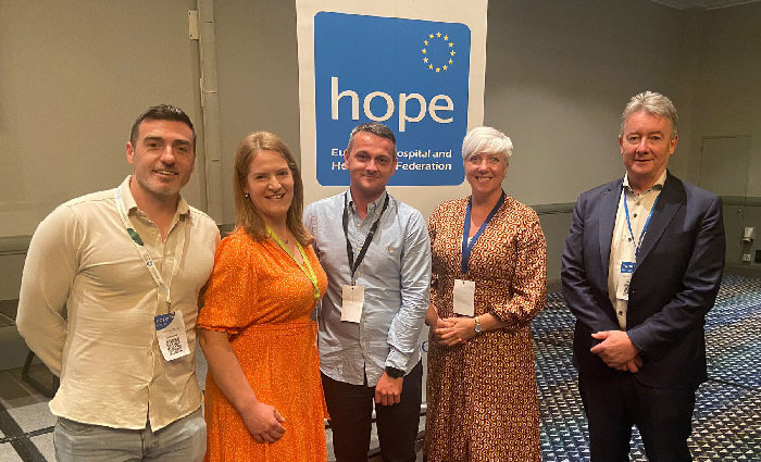 Darren Carroll, Bons Secours, Dublin, Lucinda Edge, St. James’s Hospital, Dublin, Stephen Curtis, CHO 8, Siobhan Regan, HOPE National Co-Ordinator, Ireland and HOPE President, Eamonn Fitzgerald.