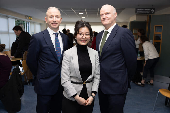 Pictured from left to right Professor Seán Kennelly, Consultant Geriatrician and Director of the Institute of Memory & Cognition at TUH; Cheryl Doan, Marking Specialist UnipharMedtech and Dr. Aidan Boran, CEO of Digital Gait Labs.