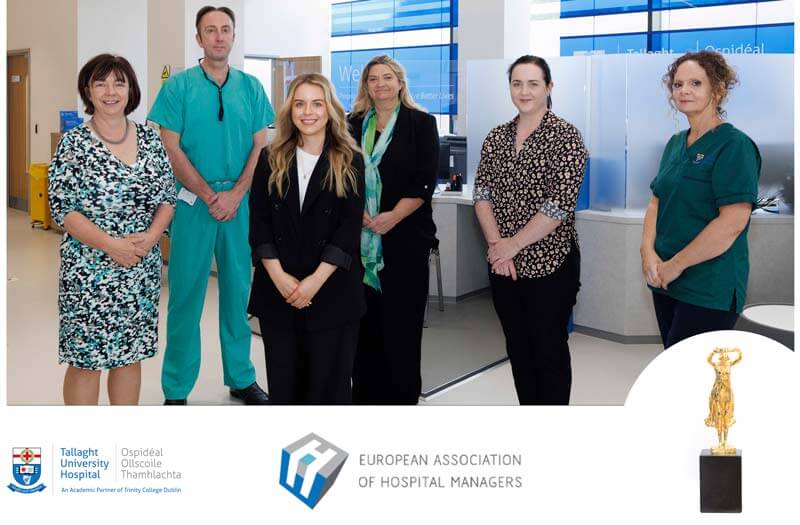 Pictured from left: Dr. Natalie Cole, Head of Innovation; Prof. Paul
Ridgway, Consultant Upper GI. HPB &General Surgeon, Niamh Wilkes, Project Manager. Una Kearns, My Patient Space; Sinéad Gill, Clinical Innovation Specialist and Marie Egan, Clinical Nurse Specialist.